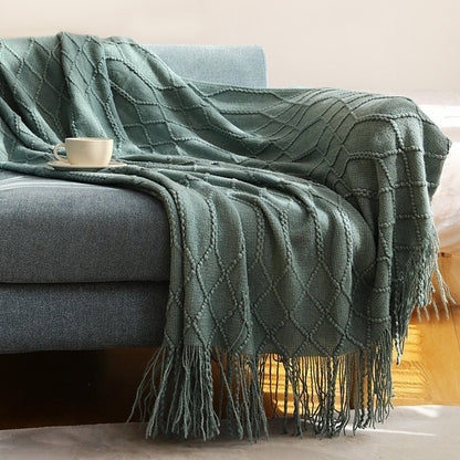 Scandinavian Style Knitted Sofa Throw Blanket – Soft Cotton-Poly Blend, 130 x 160 cm 7