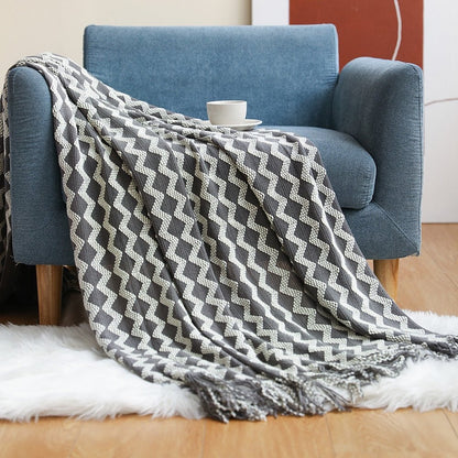 Scandinavian Style Knitted Sofa Throw Blanket – Soft Cotton-Poly Blend, 130 x 160 cm 9