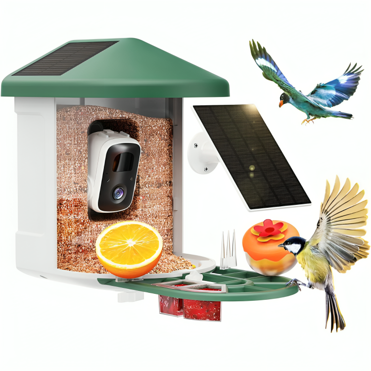 Smart Bird Feeder Camera with Solar Power – 2K HD, AI Recognition, Weatherproof Design 0