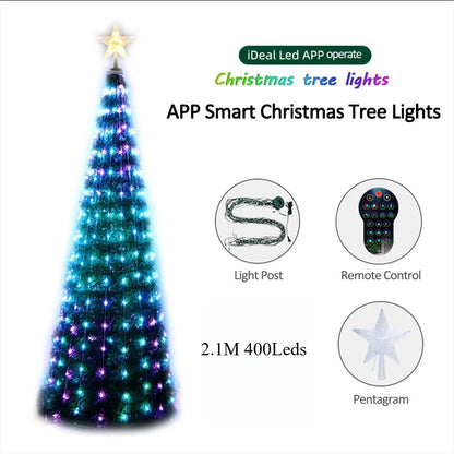 Smart RGB Christmas Tree Star Lights with Remote Control, Music Sync, 400 Ultra Bright LEDs, Waterproof for Indoor/Outdoor Use 6