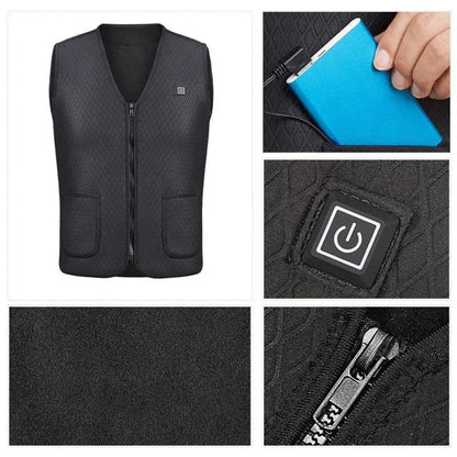 Smart USB Heated Jacket with 9 Heating Zones and 3 Temperature Settings for Men and Women - Ideal for Hiking and Cycling 4