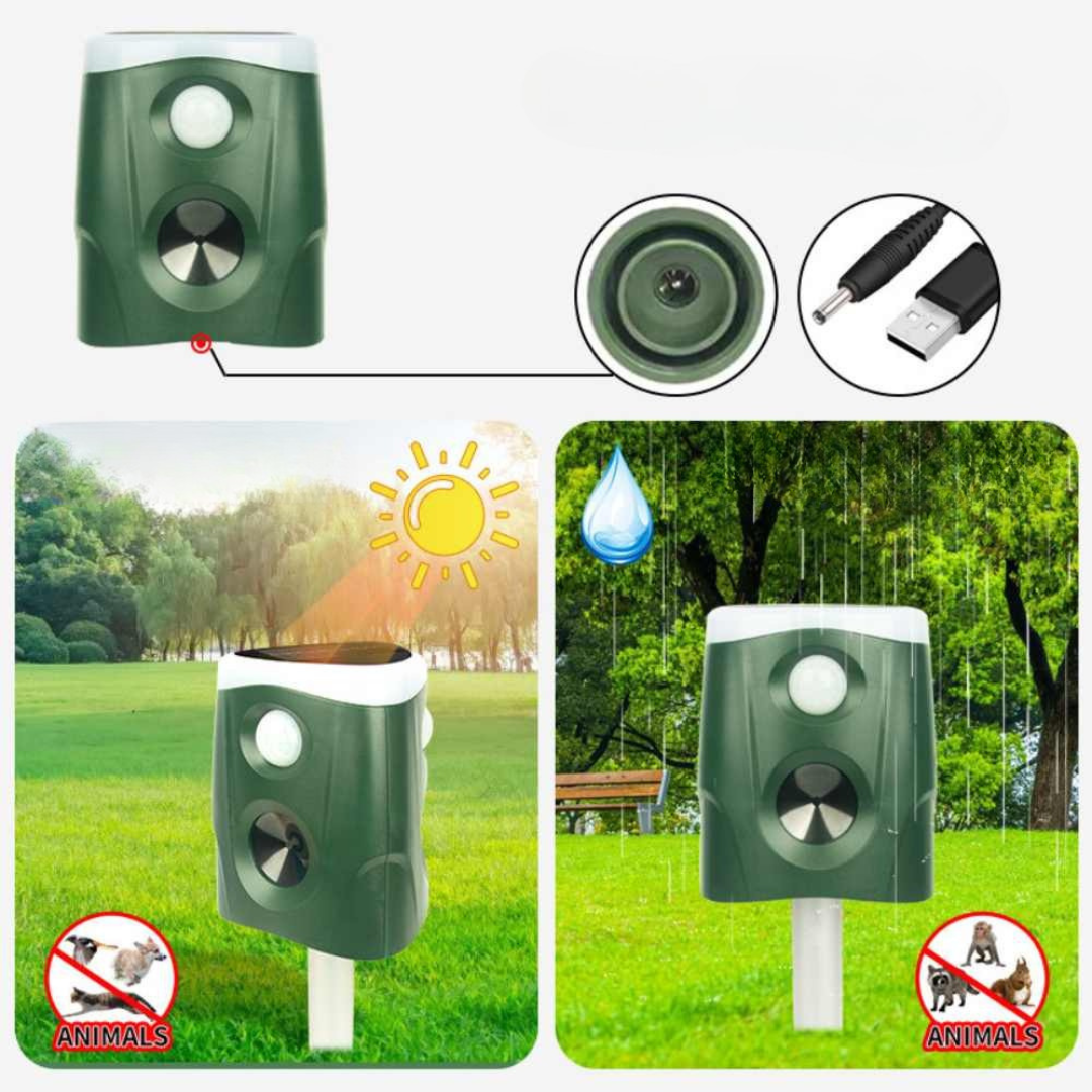 Solar-Powered Ultrasonic Animal Repellent with 360° Motion Sensor – Eco-Friendly Outdoor Deterrent 4