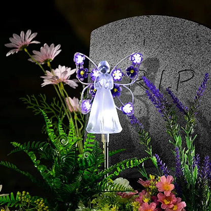 Solar Garden Light - Eco-Friendly Outdoor LED Angel Light for Gardens and Memorials - Weatherproof, Automatic Charging, Various Colors 0