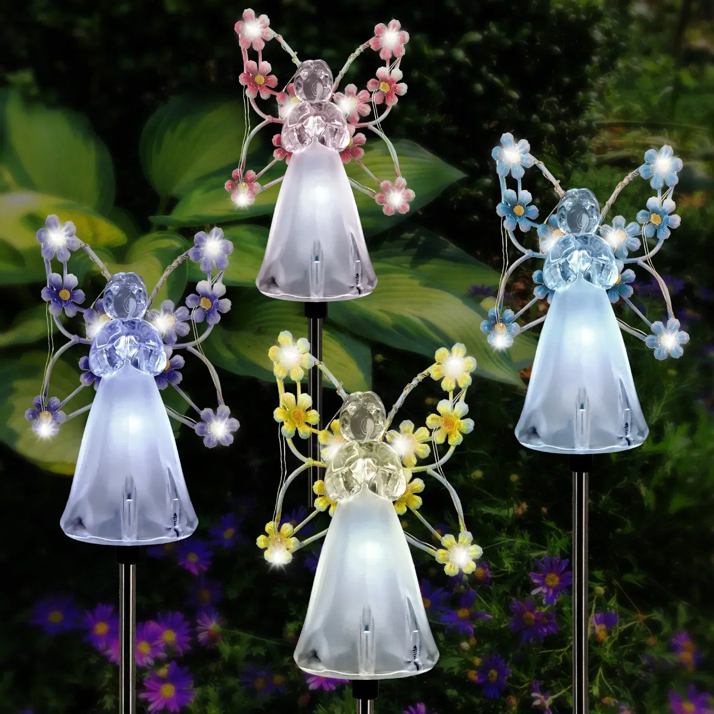 Solar Garden Light - Eco-Friendly Outdoor LED Angel Light for Gardens and Memorials - Weatherproof, Automatic Charging, Various Colors 1