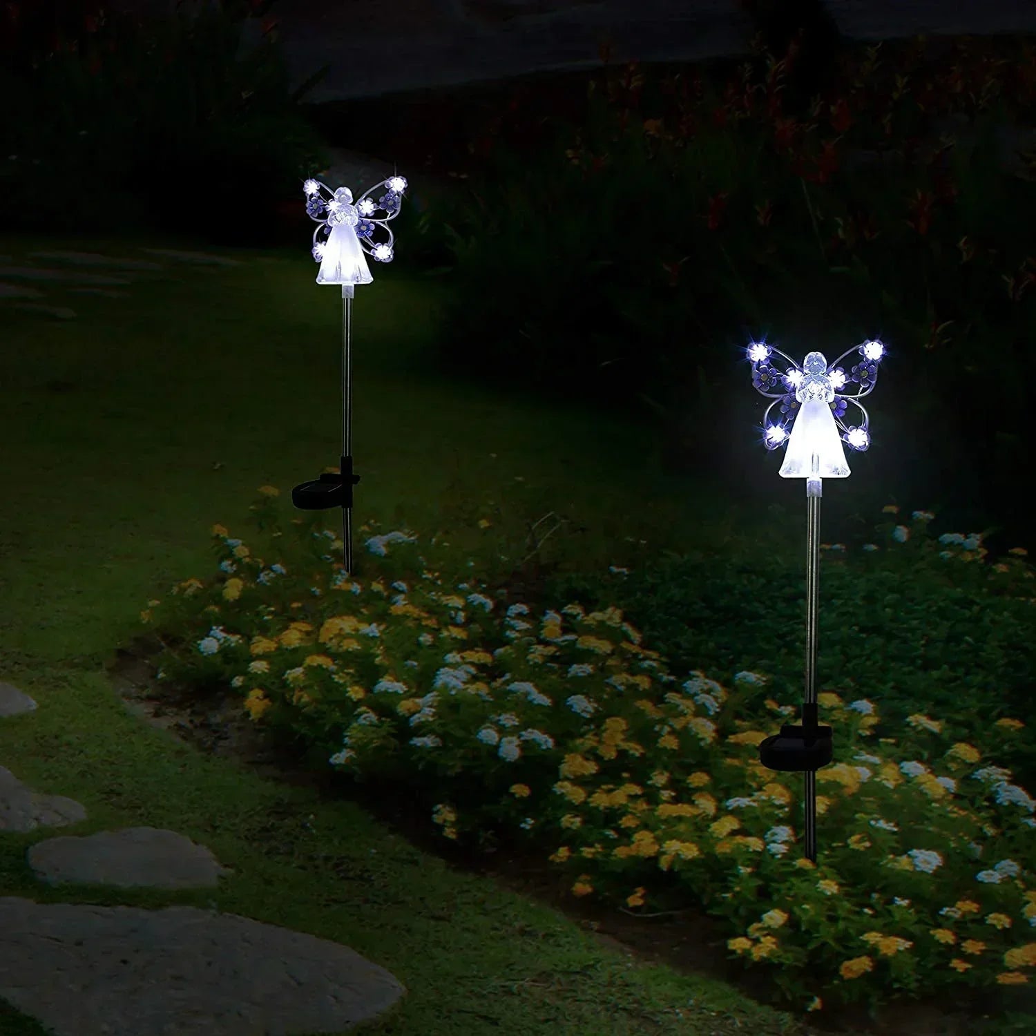 Solar Garden Light - Eco-Friendly Outdoor LED Angel Light for Gardens and Memorials - Weatherproof, Automatic Charging, Various Colors 4