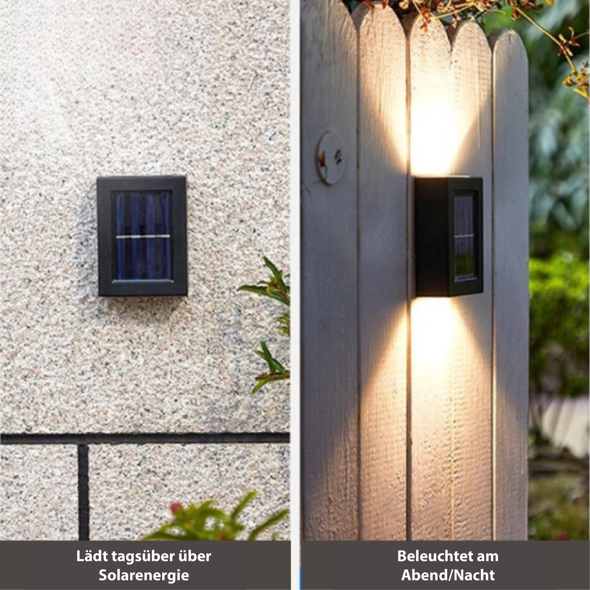 Solar LED Wall Lights Outdoor – Waterproof Automatic On/Off Garden Lighting for Easy Installation 2