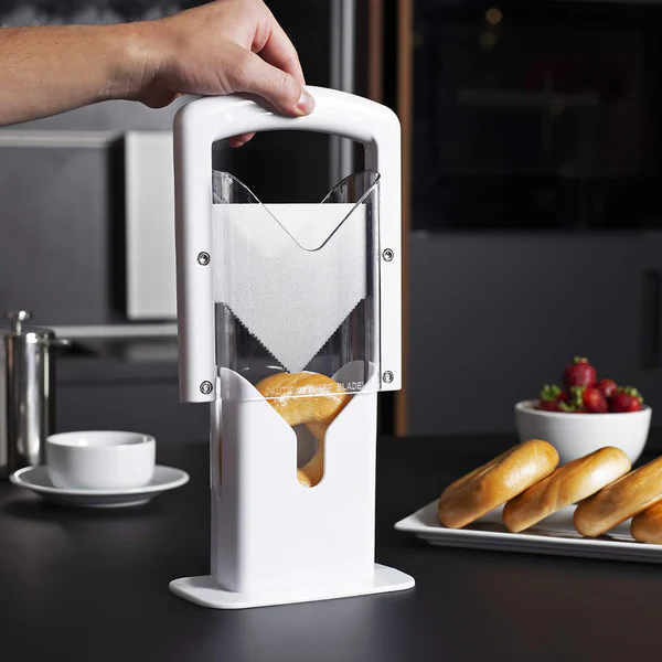 Stainless Steel Bagel Slicer with Safety Guard - Professional Bagel Cutter and Guillotine for Even Cuts 2