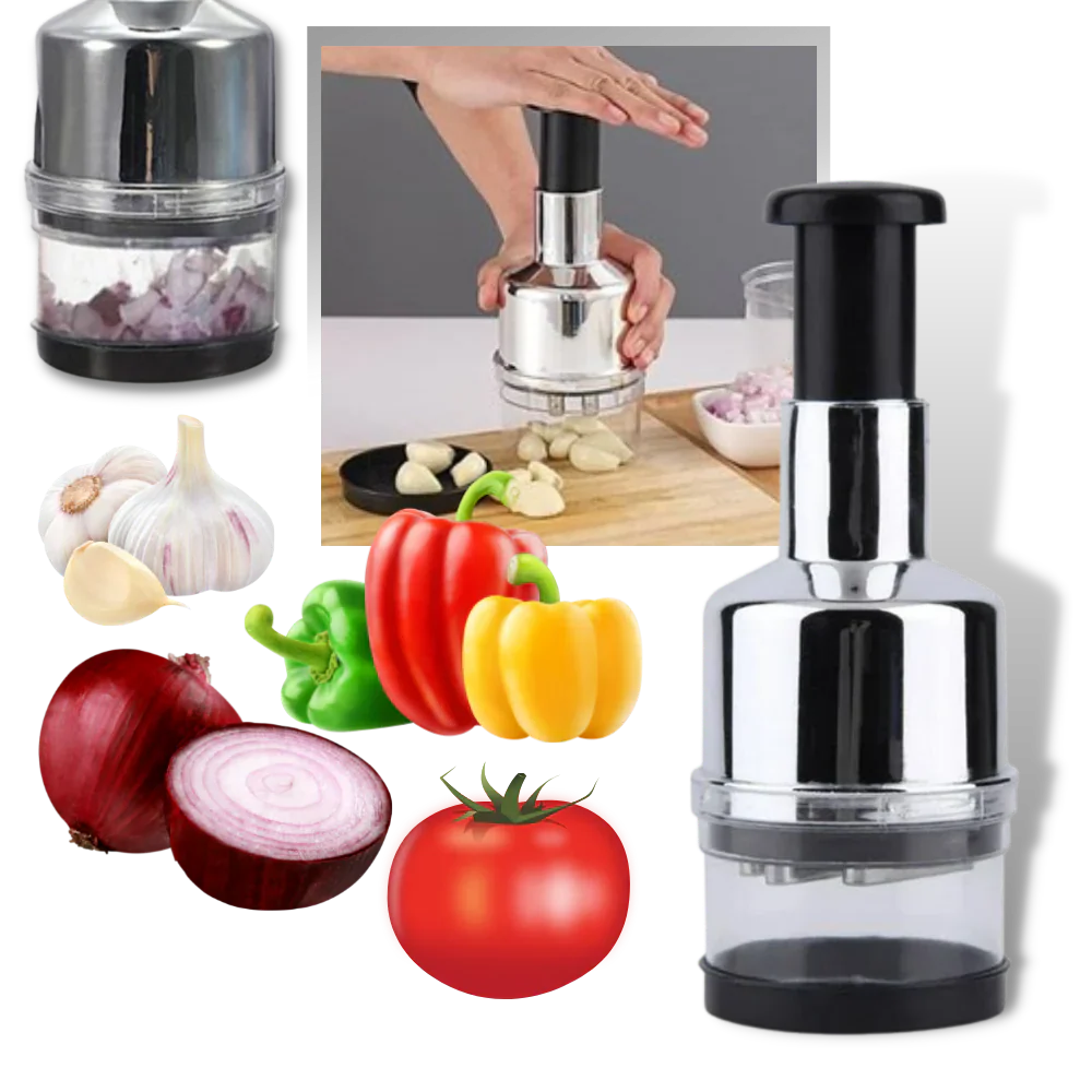 Stainless Steel Garlic Chopper with Ergonomic Design – Efficient Vegetable Cutter for Quick Meal Prep 0