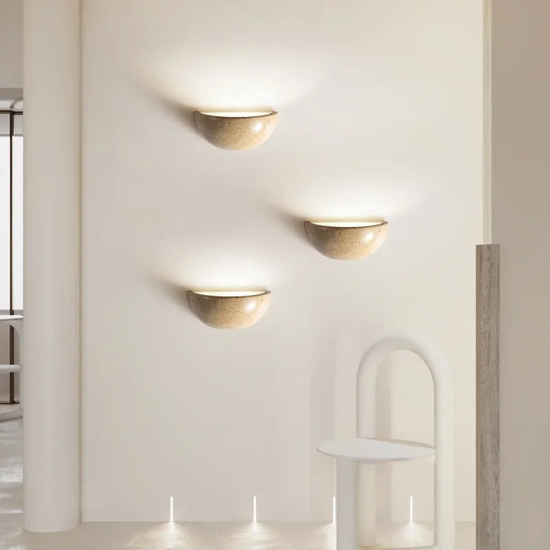 Stylish LED Stone Wall Light Sconce – Unique Natural Design for Living Room and Bedroom, Energy-Efficient Lighting 2