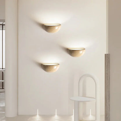 Stylish LED Stone Wall Light Sconce – Unique Natural Design for Living Room and Bedroom, Energy-Efficient Lighting 2