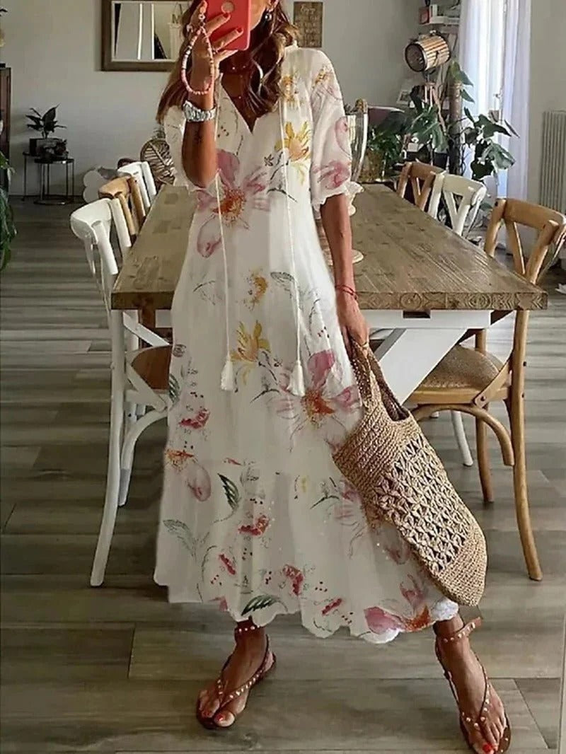 Stylish Printed Summer Dress for Women with Half-Length Sleeves – Plus Size Available 0