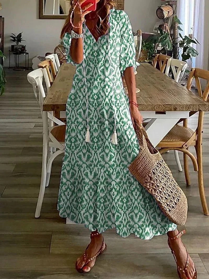 Stylish Printed Summer Dress for Women with Half-Length Sleeves – Plus Size Available 4