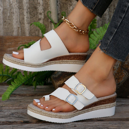 Stylish Slope-Heel Sandals for Women with Arch Support for All-Day Comfort-TRUZENIC