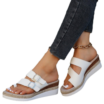 Stylish Slope-Heel Sandals for Women with Arch Support for All-Day Comfort-TRUZENIC