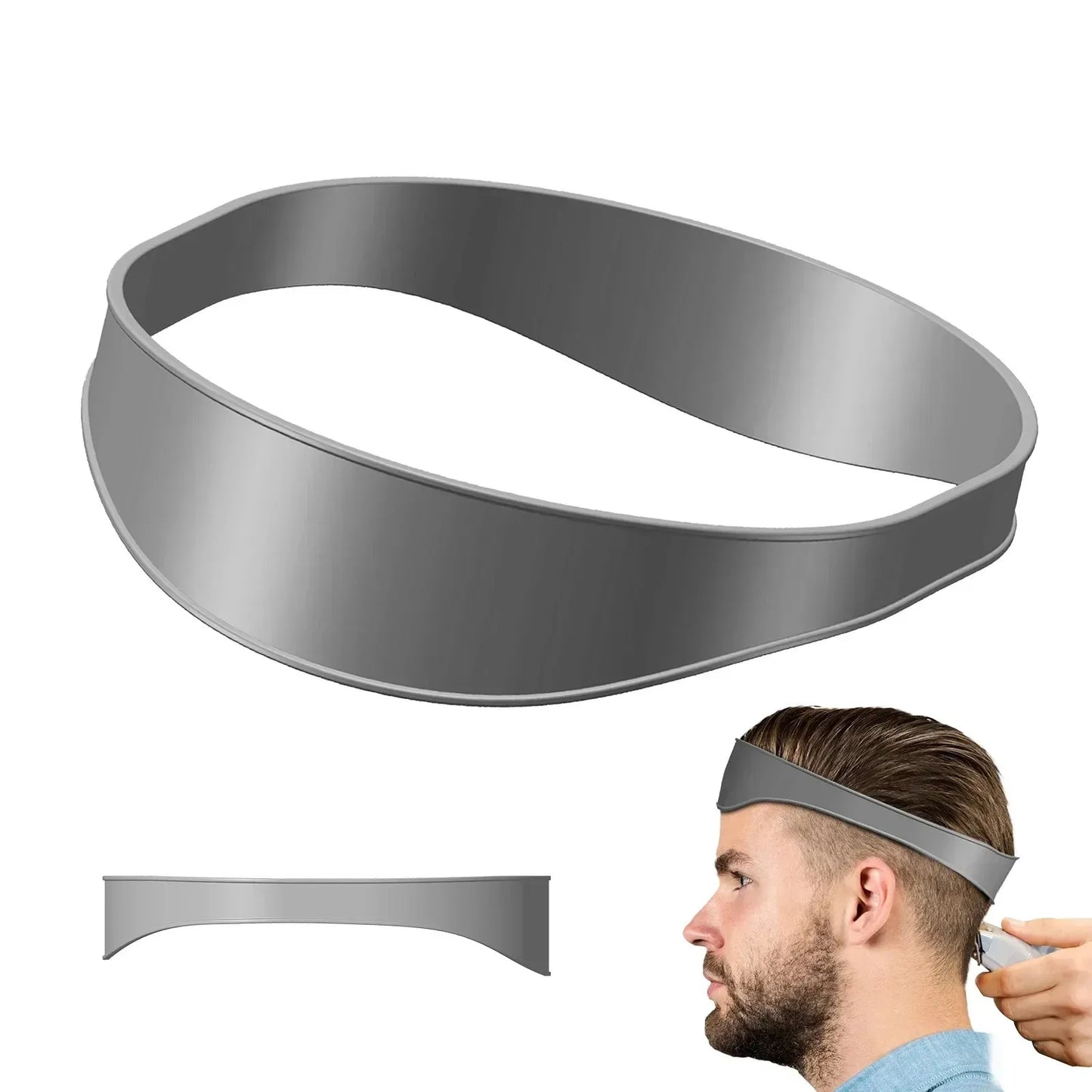 Hair Cutting Guide – Curved Headband & Silicone Neckline Template for Home Haircuts and Styling-TRUZENIC