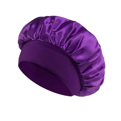 Satin Lined Sleep Bonnet – Soft Silk Hair Wrap Cap for Long Hair, Shower, or Salon Use-TRUZENIC