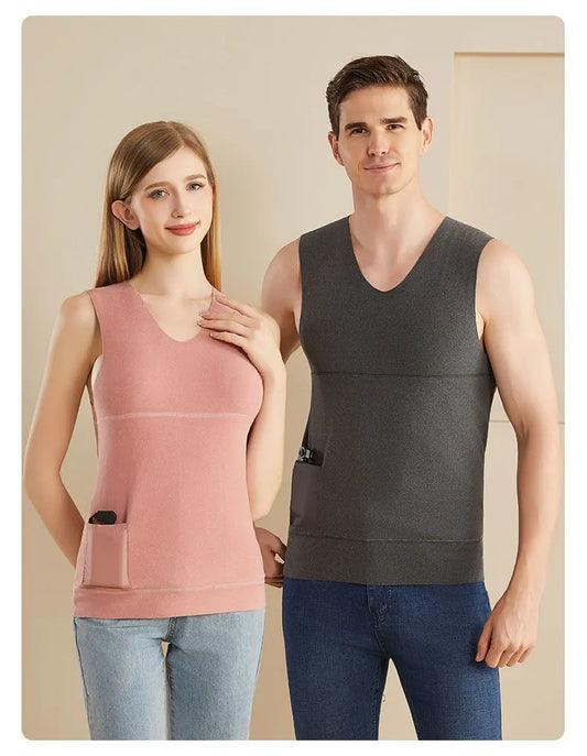 USB Heated Jacket for Men and Women, Seamless Warm Vest for Skiing and Hiking, Soft Suede Material, Versatile Outdoor Wear