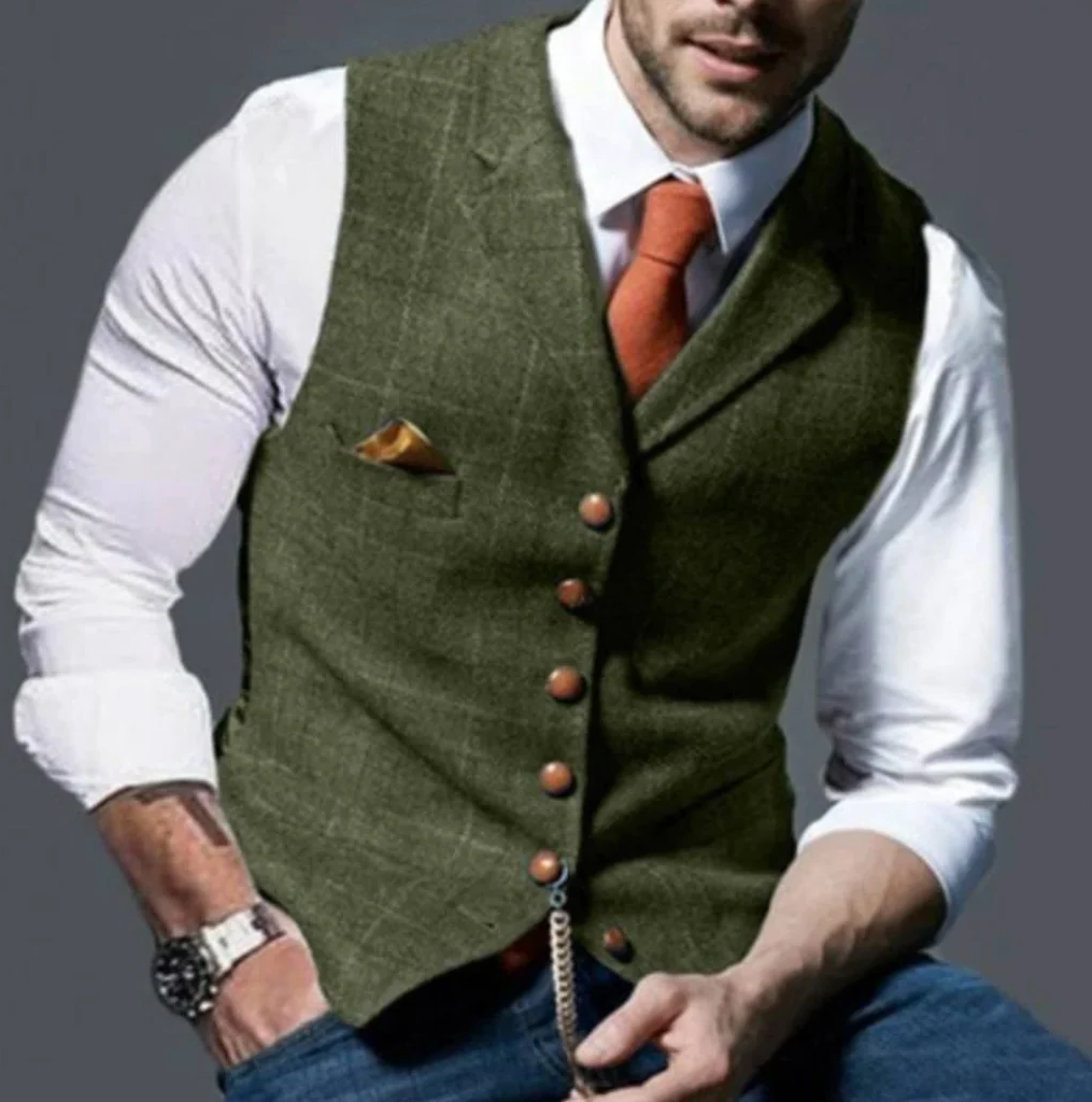 Vintage Mens Waistcoat in Luxurious Fabric – Timeless Classic Style for Formal and Casual Occasions 5