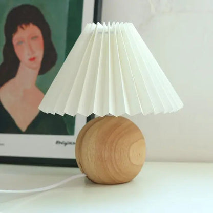 Vintage Table Lamp with Pleated Shade – Elegant Nightstand or Bedside Lamp for Living Room and Bedroom 4