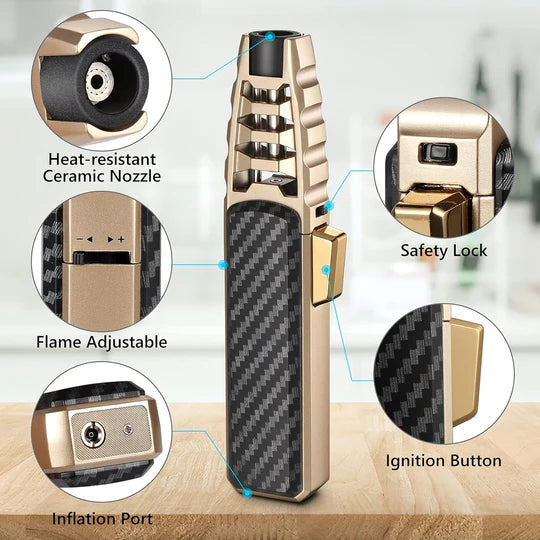 Windproof Culinary Torch Lighter with Adjustable Flame – Perfect for Grilling and Cooking 5