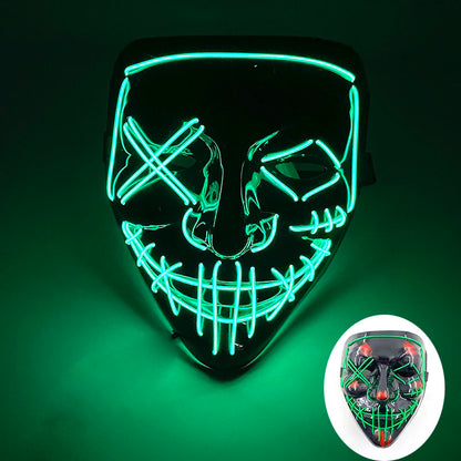 Wireless LED Purge Mask with Multiple Lighting Modes for Halloween and Parties - Unisex, Battery Operated, Durable Plastic Material 10