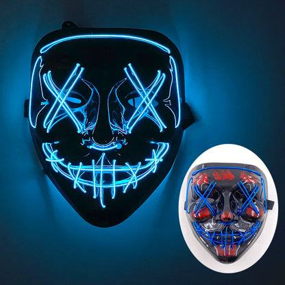 Wireless LED Purge Mask with Multiple Lighting Modes for Halloween and Parties - Unisex, Battery Operated, Durable Plastic Material 15