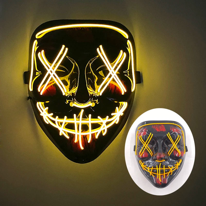 Wireless LED Purge Mask with Multiple Lighting Modes for Halloween and Parties - Unisex, Battery Operated, Durable Plastic Material 21