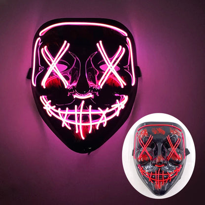 Wireless LED Purge Mask with Multiple Lighting Modes for Halloween and Parties - Unisex, Battery Operated, Durable Plastic Material 23