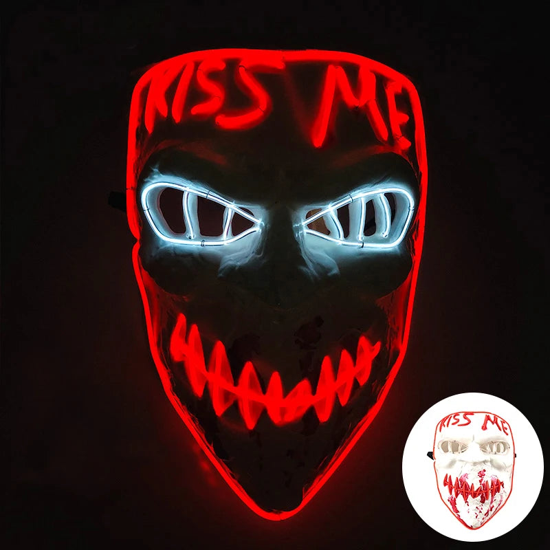 Wireless LED Purge Mask with Multiple Lighting Modes for Halloween and Parties - Unisex, Battery Operated, Durable Plastic Material 29