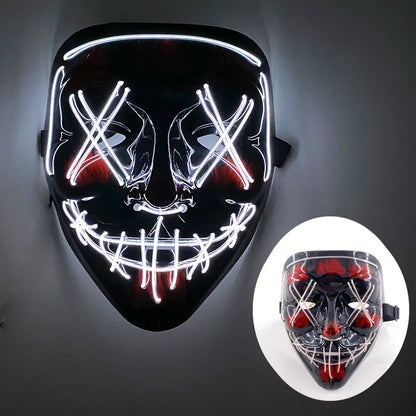 Wireless LED Purge Mask with Multiple Lighting Modes for Halloween and Parties - Unisex, Battery Operated, Durable Plastic Material 35