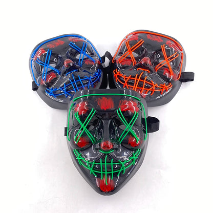 Wireless LED Purge Mask with Multiple Lighting Modes for Halloween and Parties - Unisex, Battery Operated, Durable Plastic Material 5