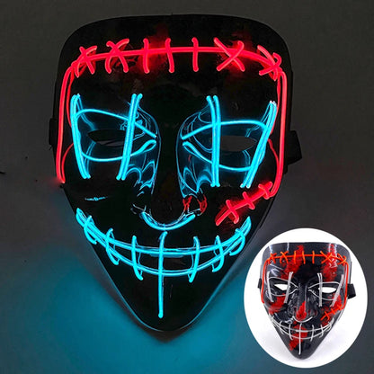 Wireless LED Purge Mask with Multiple Lighting Modes for Halloween and Parties - Unisex, Battery Operated, Durable Plastic Material 9