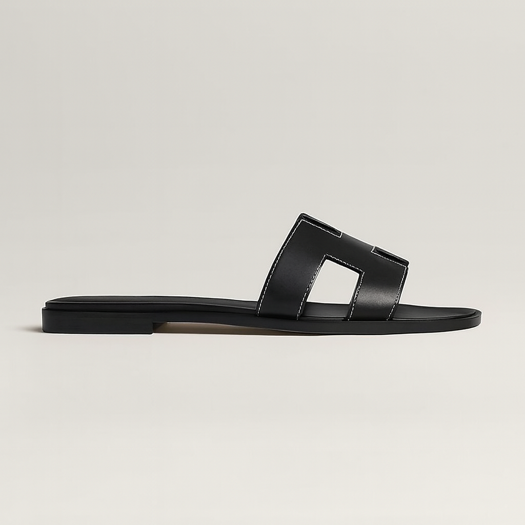 Women's Leather Flat Sandals with Adjustable Cut Out Straps – Comfortable Everyday Footwear for Warm Weather 6