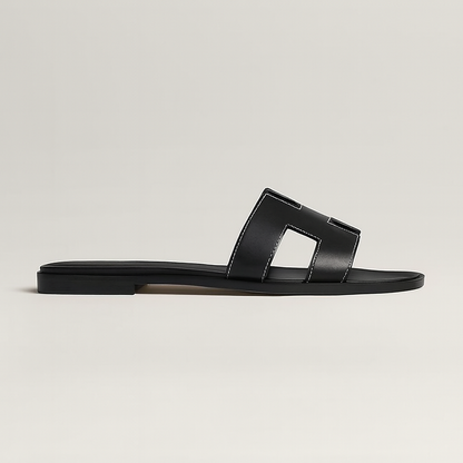 Women's Leather Flat Sandals with Adjustable Cut Out Straps – Comfortable Everyday Footwear for Warm Weather 6