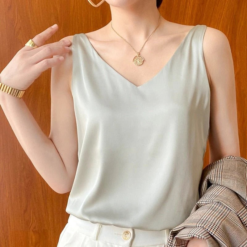 Women's Silky Soft Tank Top - Lightweight Breathable Sleeveless Design in White or Black 2