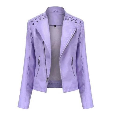 Women's Vintage Lambskin Leather Jacket – Elegant Design for Office and Casual Wear 10