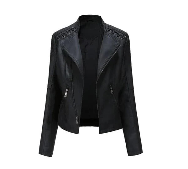 Women's Vintage Lambskin Leather Jacket – Elegant Design for Office and Casual Wear 1