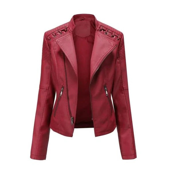 Women's Vintage Lambskin Leather Jacket – Elegant Design for Office and Casual Wear 5