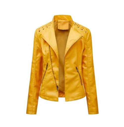 Women's Vintage Lambskin Leather Jacket – Elegant Design for Office and Casual Wear 9