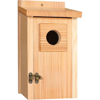 Wooden Cedar Bird House with Copper Predator Guard – Durable Outdoor Nesting Box for Bluebirds and Wrens 2