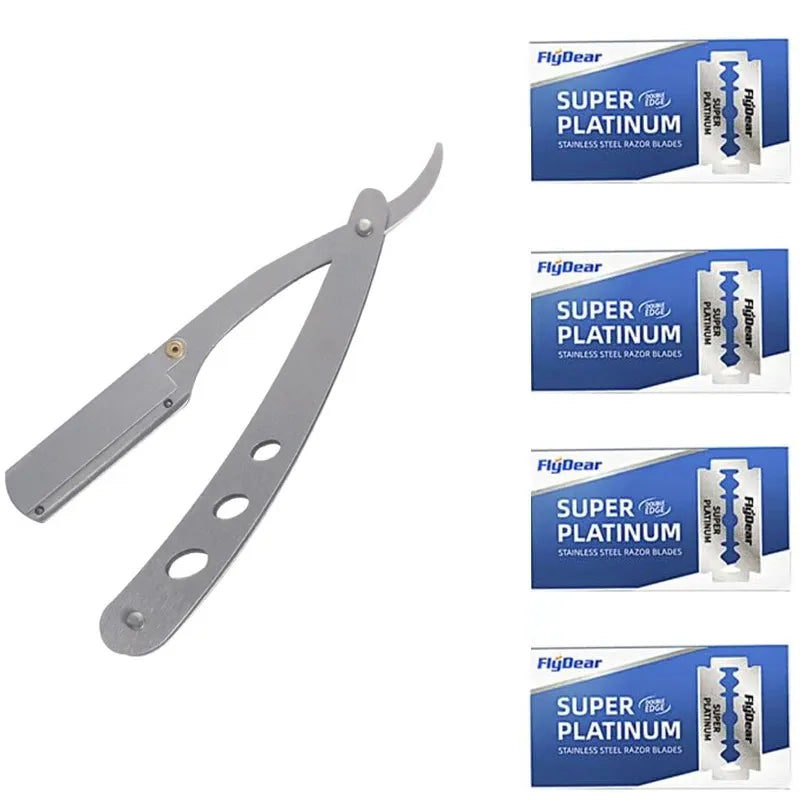 TRUZENIC Professional Straight Edge Razor – Stainless Steel Folding Shaver for Beard and Hair Grooming
