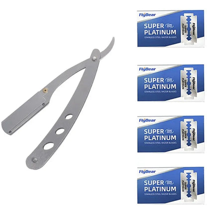 TRUZENIC Professional Straight Edge Razor – Stainless Steel Folding Shaver for Beard and Hair Grooming