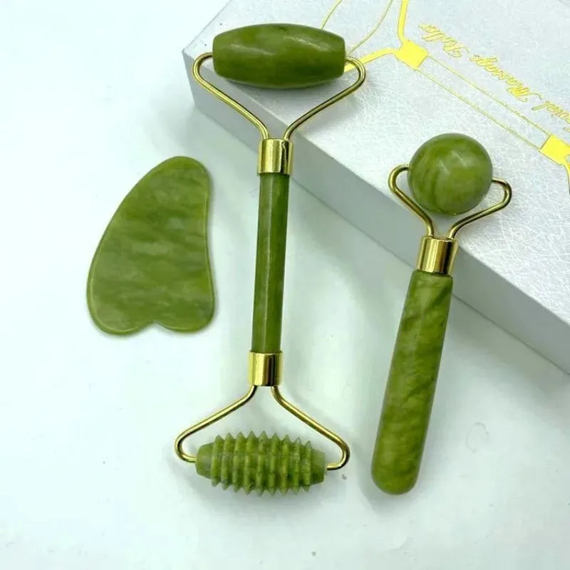 Natural Jade Roller, Double-End Facial Massage Tool for Face, Body, and Foot Care-TRUZENIC