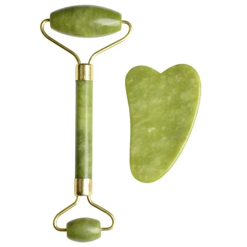 Natural Jade Roller, Double-End Facial Massage Tool for Face, Body, and Foot Care-TRUZENIC