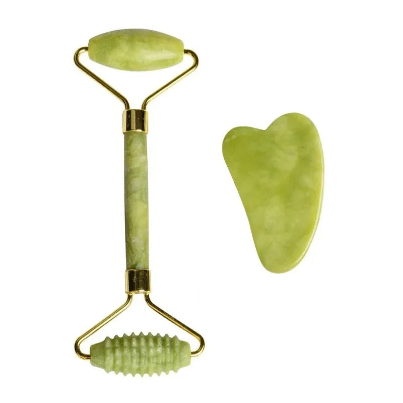 Natural Jade Roller, Double-End Facial Massage Tool for Face, Body, and Foot Care-TRUZENIC