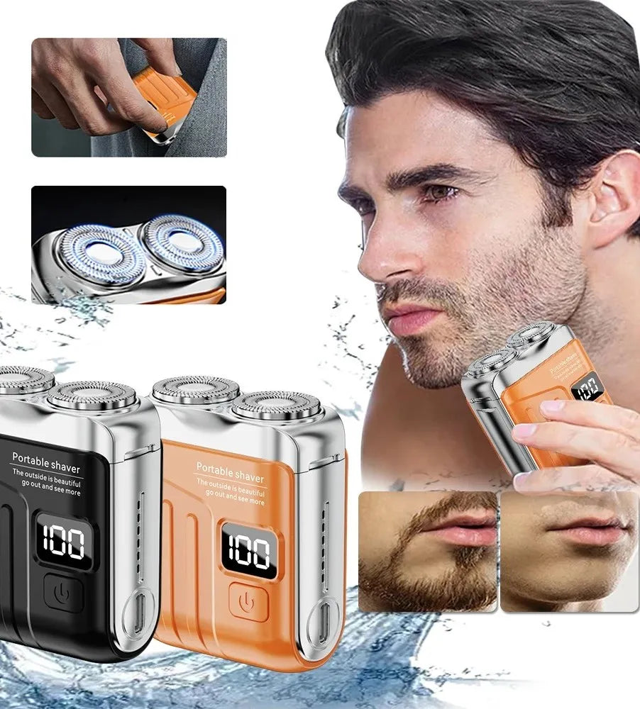 Mini Electric Shaver for Men Rechargeable Double Head Beard Trimmer & Waterproof Portable Facial Razor-TRUZENIC