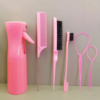 TRUZENIC Toddler Hair Styling Set – Loop Topsy, Ponytail Tools, Braid Comb & Spray Bottle for Kids
