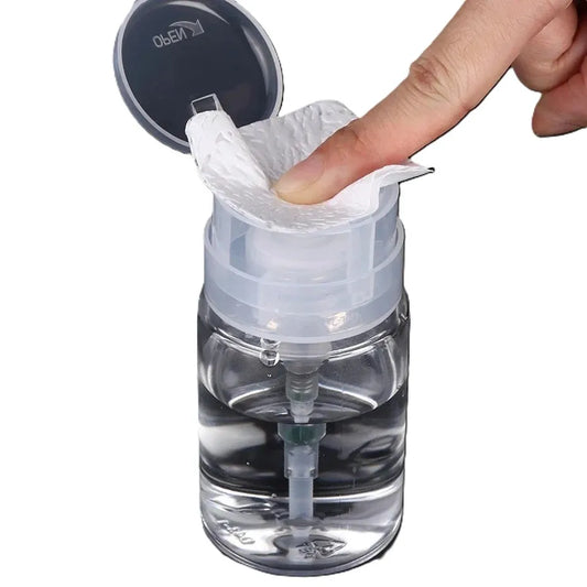 100ml Refillable Pump Bottles – Empty Dispenser for Nail Polish Remover & Manicure Tools