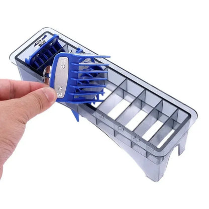 8-Slot Hair Clipper Guard Storage Box – Universal Guide Comb Organizer