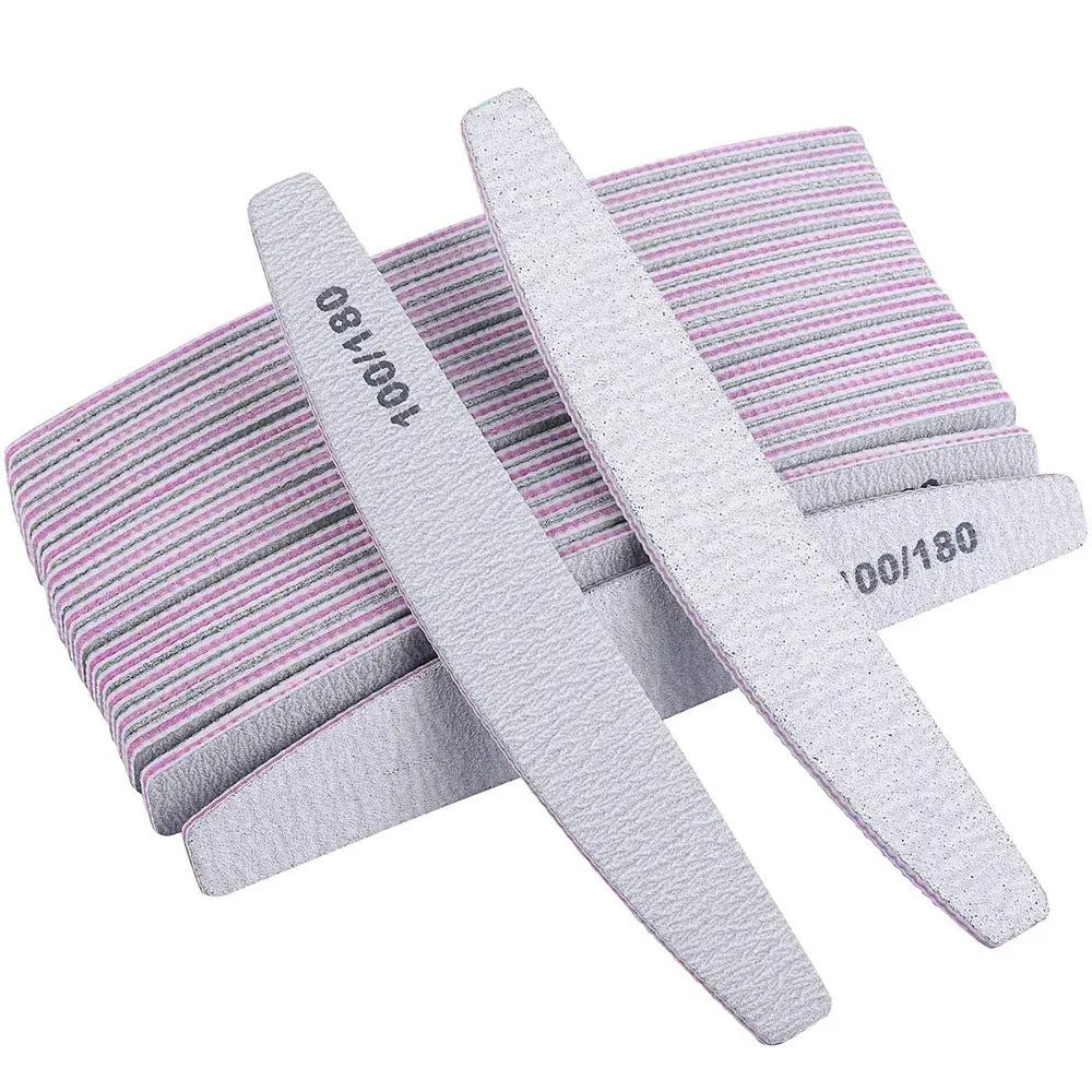 TRUZENIC 5-Piece Nail File Set – 80/100 Grit Sandpaper Cuticle & Manicure Tools, Mixed Colors